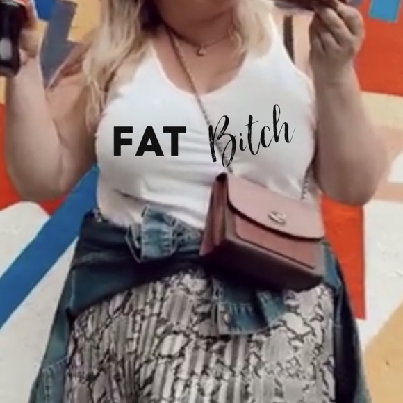 Plus Size “Fat B@t?h” Fitted Tank Top 1X-3XL - Picture 1 of 1